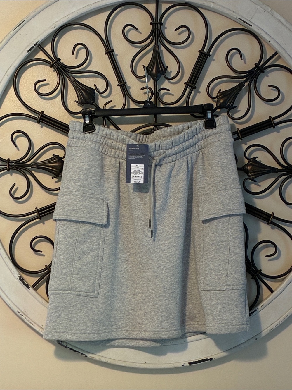 Universal Thread Light Gray Drawstring Mini Skirt with Pockets